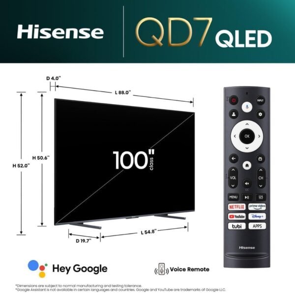 51t2TinMyxL._AC_SL1000_ Hisense 100QD7N QLED 4K Smart TV Review Vibrant Colors and Gaming Features