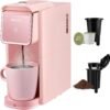 61KZH4qZDL._AC_SL1500_ Mecity Pink Coffee Maker Review Compact Single Serve Machine for K Cups and Ground Coffee