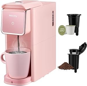 61KZH4qZDL._AC_SY300_SX300_ Mecity Pink Coffee Maker Review Compact Single Serve Machine for K Cups and Ground Coffee