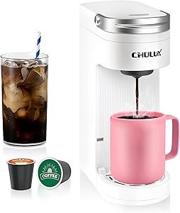 61SaYmUUWL._AC_SY300_SX300_ CHULUX Slim Single Serve Coffee Maker Review Compact Brewer for K Cup Pods