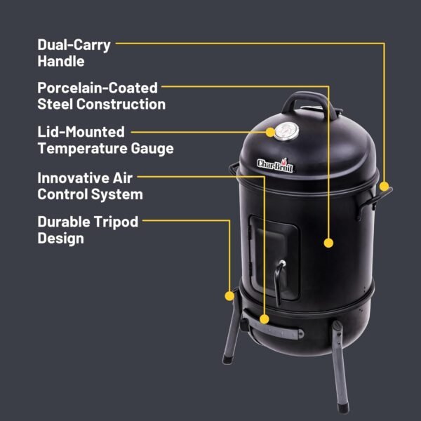 71HOJ1ZEIzL._AC_SL1500_ Char-Broil Bullet Charcoal Smoker review durable and innovative features explained