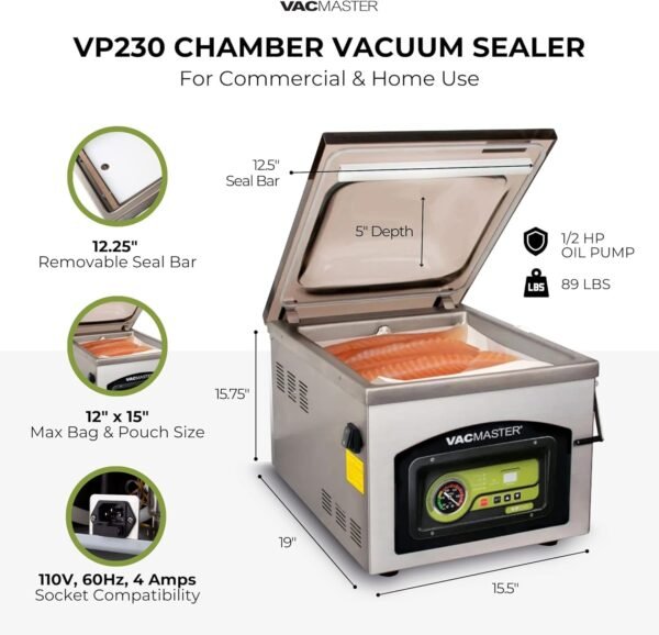 71VinG5D4AL._AC_SL1500_ Vacmaster VP230 Chamber Vacuum Sealer review for home and commercial kitchen use