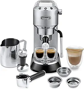 71qNudnQ-nL.__AC_SX300_SY300_QL70_FMwebp_ De'Longhi Dedica Arte Espresso Machine review compact design and latte art perfection