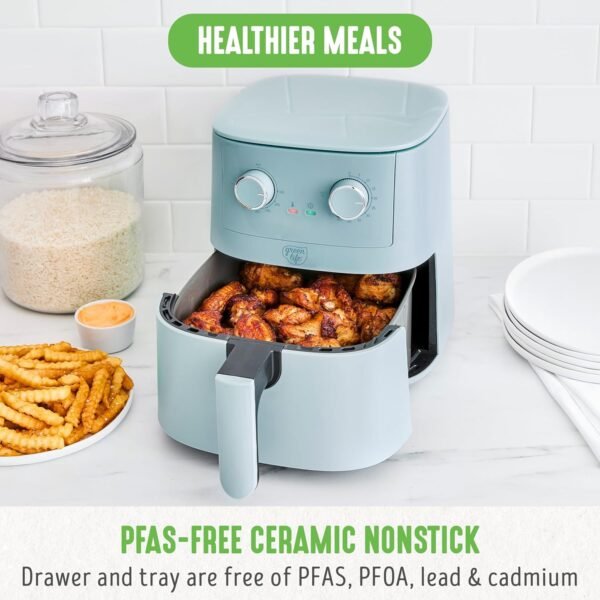 815DWDh7VBL._AC_SL1500_ GreenLife 4.5QT Air Fryer review Compact PFAS-Free Ceramic Nonstick for Healthy Cooking