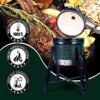 81ulw67ahwS._AC_SL1500_ Ceramic Kamado Charcoal BBQ Grill Review London Sunshine 15" Smoker with Stainless Grates